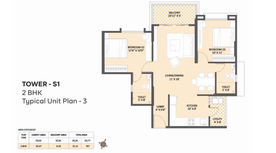 Bramha-Sky-City-Floor-Plan-2-BHK-787-Sqft