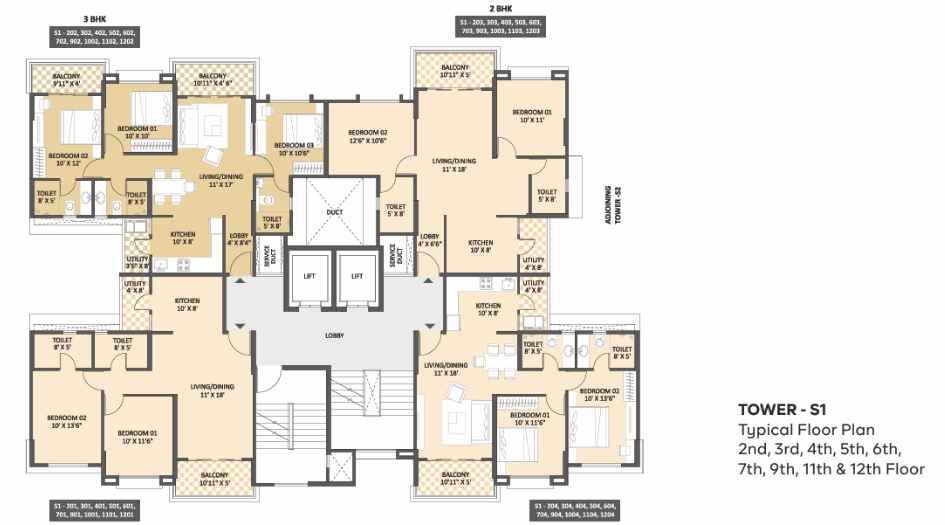 Bramha-Sky-City-Typical-Floor-Plan-S1